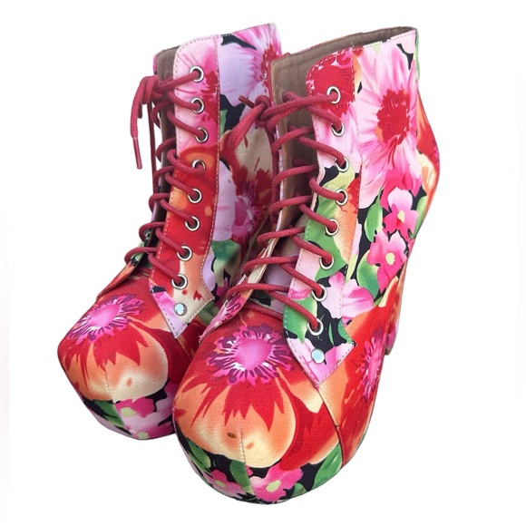 Jeffrey Campbell Floral Lita-Fab Platform heels boots. Sz.7 - Picture 2 of 9